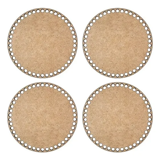 4 Bases Circulares 30cm En Mdf For Tejer Trapillo Crochet