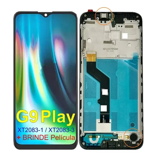 Tela Frontal Display Para Moto G9 Play Xt2083 Com Aro