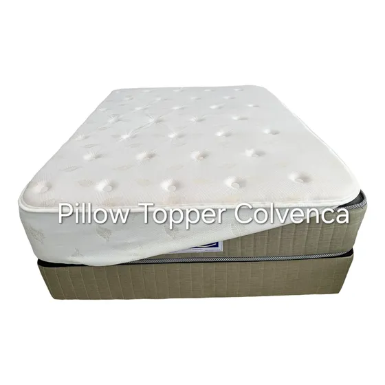 Forro Pillow Top Memory Colchon Espuma Latex Queen