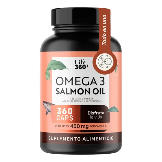 Life 360+ Vitamina E Omega 360 Cápsulas Aceite De Salmón