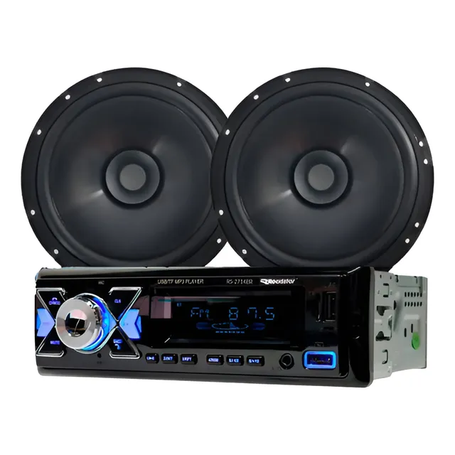 Rádio Roadstar Rs2714br Bt + 2 Alto Falantes 6 Pol Bomber