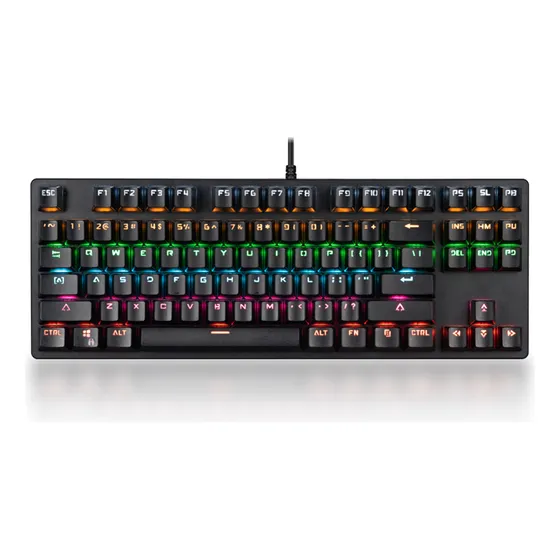 Teclado Mecânico De 87 Teclas, Interruptor Azul, Com Fio, Pr