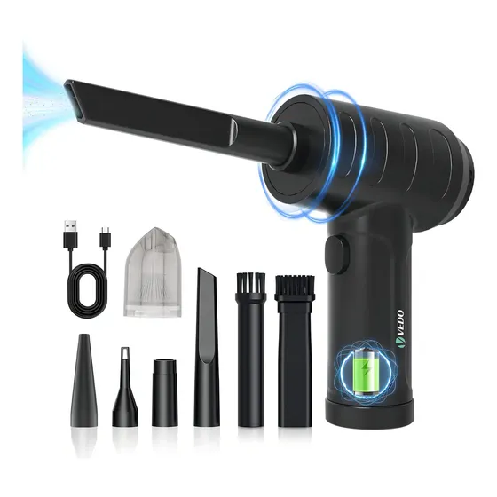 Mini Soprador De Ar Vedo VD-9000 65W USB Recarregável Portátil