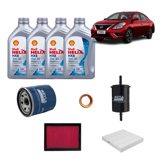 Kit Revisão Oleo 5w30+filtros Versa V-drive 1.0 3 Cilindros
