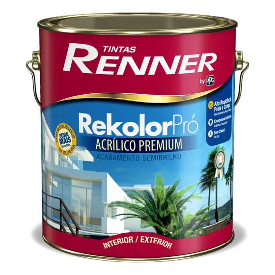 Pintura Rekolor Pro Semibrillo Renner Ext/int 3,6lts Color Blanco