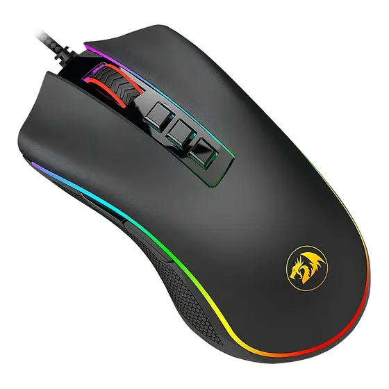 Mouse Gamer M711 Cobra Chroma Redragon V2 Com fio Para Jogos 12.400 DPI Com Led RGB Preto