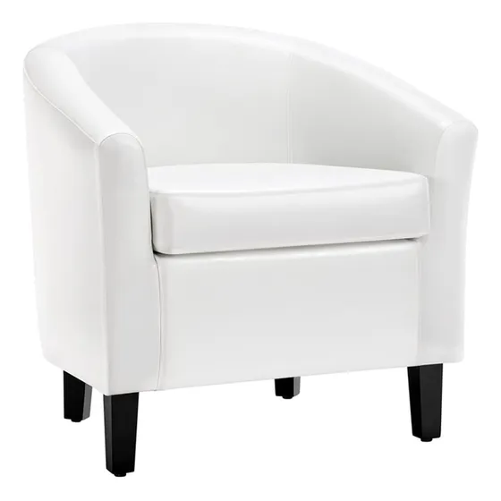 Silla Tapizada Piel Sintetica Blanca Para Salon Sofa