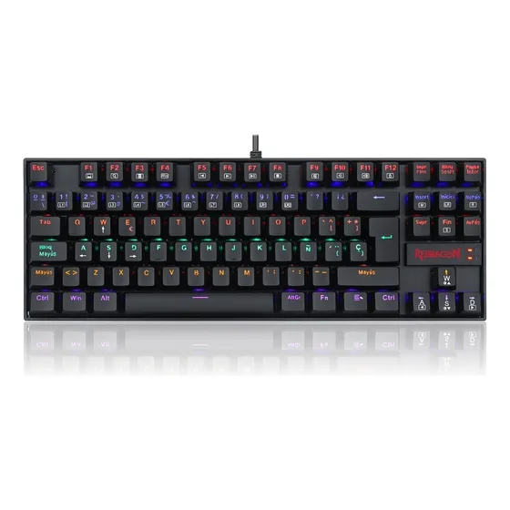 Teclado Mecánico Redragon Kumara Rainbow K552-kr-sp Teclado Negro Idioma Español Latinoamérica