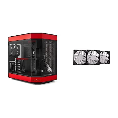 Hyte Estuche Y60 Rojo + Flow Fa12 Triple Ventilador