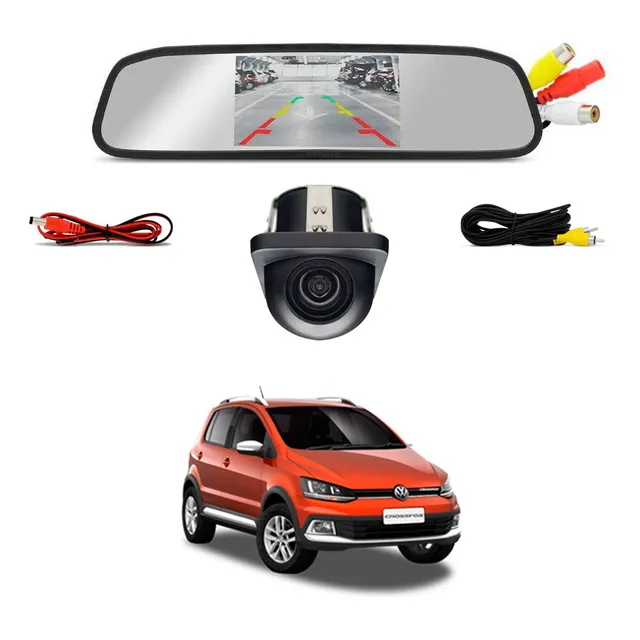 Kit Camera Retrovisor Volkswagen Crossfox 2014 2015