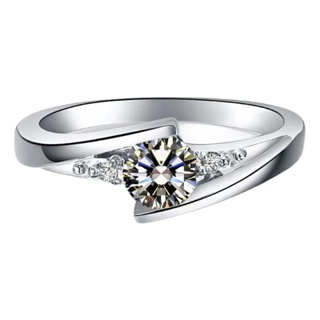 Aro Anillo Compromiso Mujer Oro 18k Gema De Zirconia 