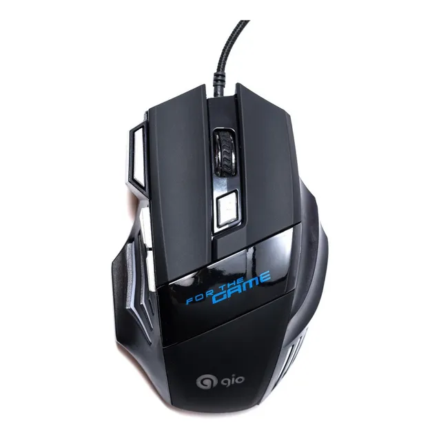 Mouse De Juego Gio Led G Series 3600dpi 7 Botones Mod G2 Color Negro