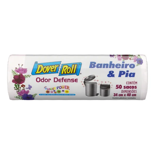 Saco De Lixo Banheiro E Pia Odor Defense Flower Power 50 Unidades 10l Dover Roll Saco De Lixo Banheiro E Pia Odor Defense Flower Power 50 Unidades 10l Dover Roll