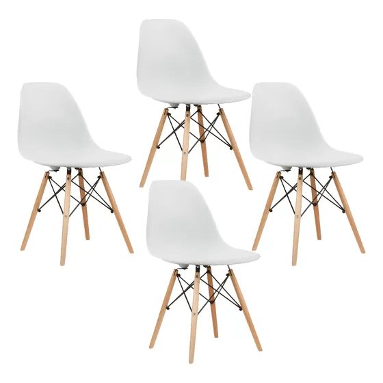 Combo Silla De Comedor Moderna Eames Living X 4 Unidades