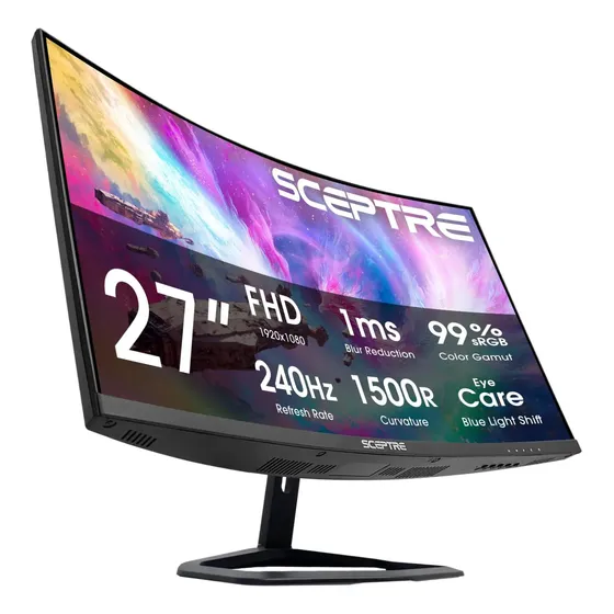 Monitor Gaming Curvo Sceptre 27  240hz C275b-fwt240 Negro
