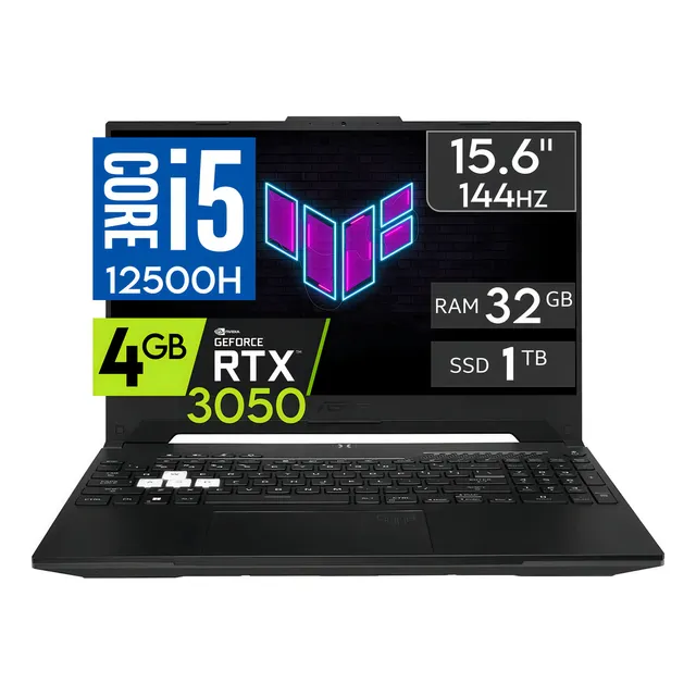 Asus Tuf F15 Core I5 12450h 32gb Ram 1tb Ssd Rtx3050 15.6' Color Negro