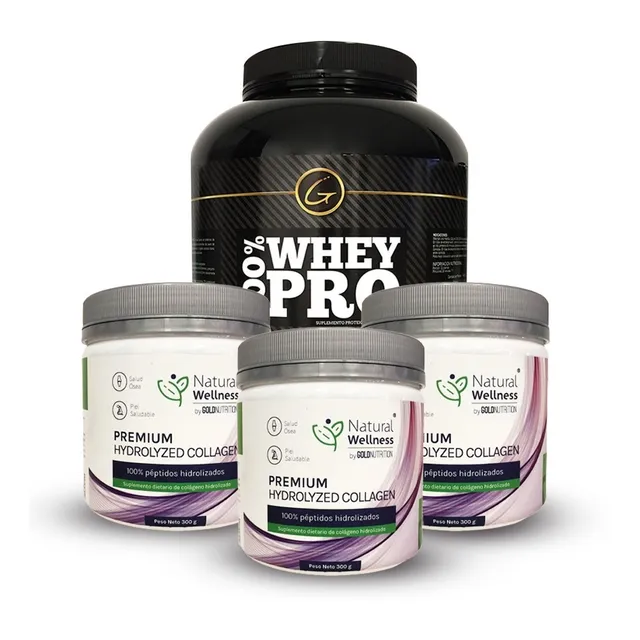 Pack Proteina + Colageno - Whey Pro 5lb + 3 Premium Collagen Sabor Chocolate + Sin sabor