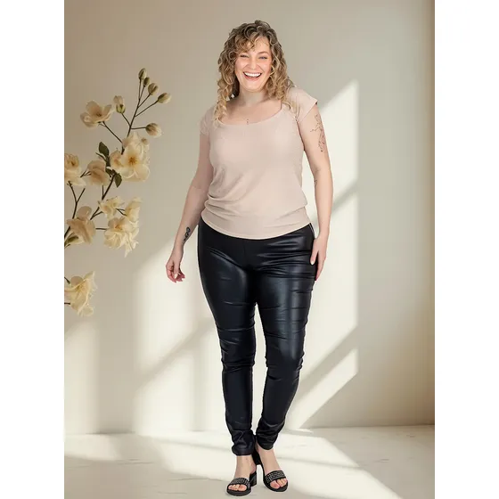 Pantalon Mujer Bengalina Metalizada Tiro Alto Onara Mila