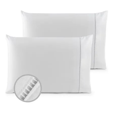 Kit 10 Fronhas 200 Fios Ponto Palito Hotel Pousada Airbnb Branco Liso