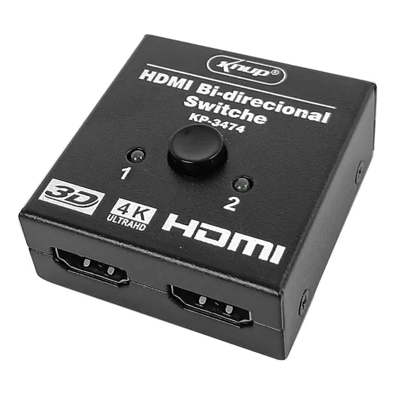 Switch Splitter Hdmi Bidireccional 4k Full Hd Color Negro