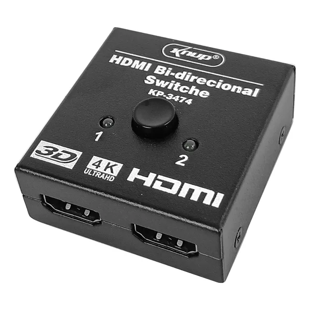 Switch Splitter Hdmi Bidireccional 4k Full Hd Color Negro
