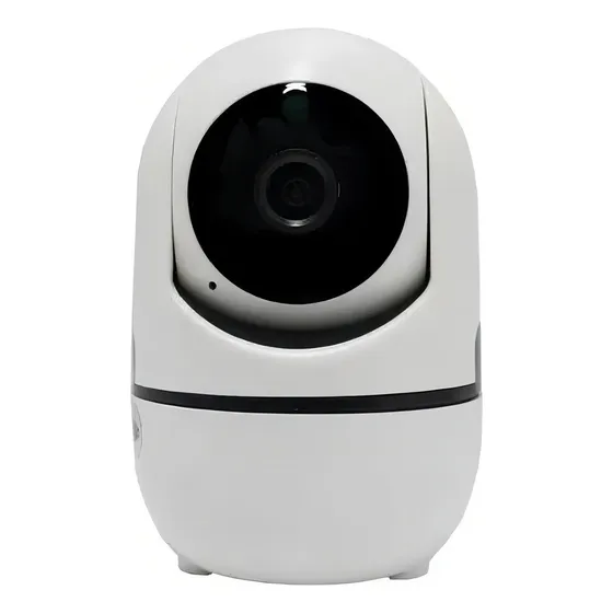 Mini Camera Robô Ip Wifi Hd Onvif Sensor Movimento Automatic Cor Branco