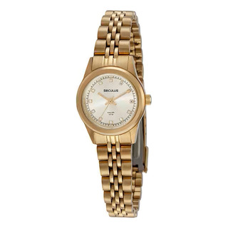 Relógio Dourado Feminino Seculus 44052lpsvda1 Cor Do Fundo Branco Relógio Dourado Feminino Seculus 44052lpsvda1 Cor Do Fundo Branco