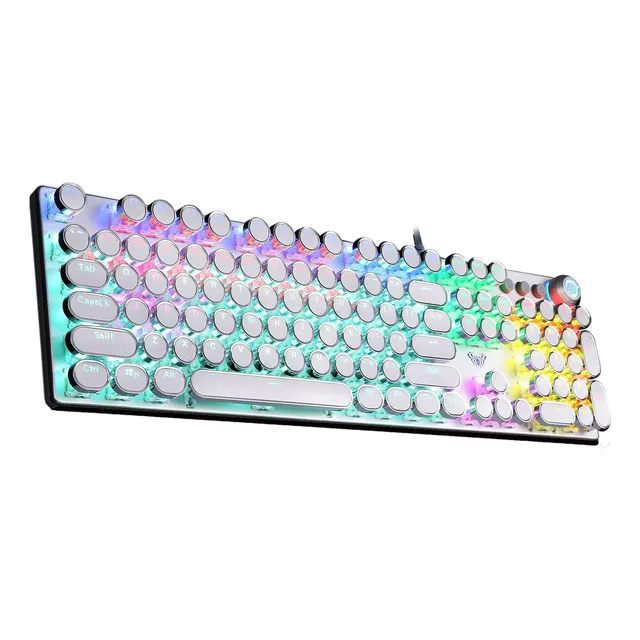 Teclado Mecanico Gamer Con Luz Rgb Aula F2088 4 Colores