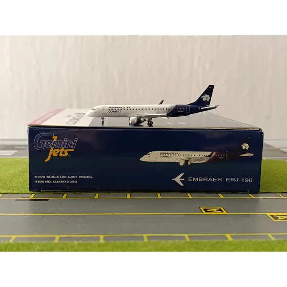 Erj-190 Aeroméxico (nuevo Livery) Escala 1:400 Blanco Y Azul (nueva Pintura De La Aerolínea)