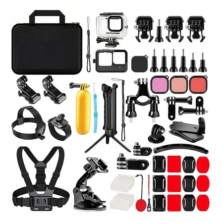 Kit Acessórios Aventura Compatível Gopro 13-9 Black 63pcs
