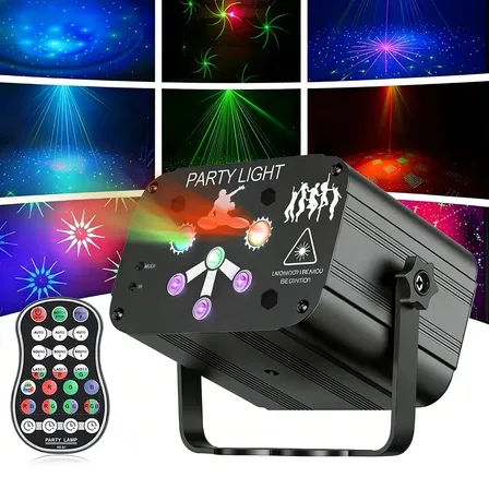 Luces De Fiesta Laser Rgb Led Dj Projector Luces De Escenario Luces Fiesta Discoteca De Con 120 Patrones De Efectos De Iluminación, Luz LED Estroboscópicas Audiorítmicas