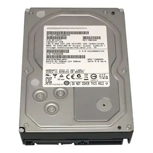 Disco Duro Hitachi 3 Tb Sata 3 7200 Rpm 3.5 Pulgadas Color Plateado | Cuotas sin interés