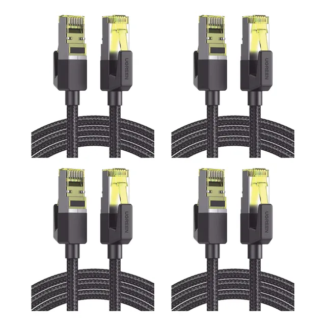 4 Cables Ugreen Cat7 1m Rj45 F/ftp Negro 80421