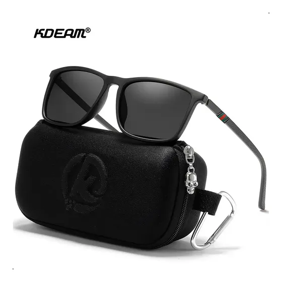 Lentes De Sol Con Estuche Kdeam Polarizado Proteccion Uv400 Espejo Negro | Cuotas sin interés