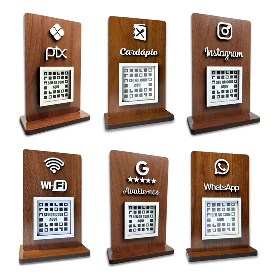 Placa Qr Code Para Pix, Instagram, Wifi  Avaliação Cardápio