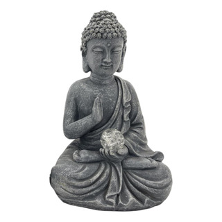 Estatua De Buda Con Energía Solar Con Decoración Ligera Al Estatua De Buda Con Energía Solar Con Decoración Ligera Al