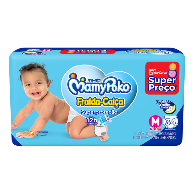 Fralda Calça Mamy Poko Superproteção Jumbo M 34 Unidades Fralda Calça Mamy Poko Superproteção Jumbo M 34 Unidades
