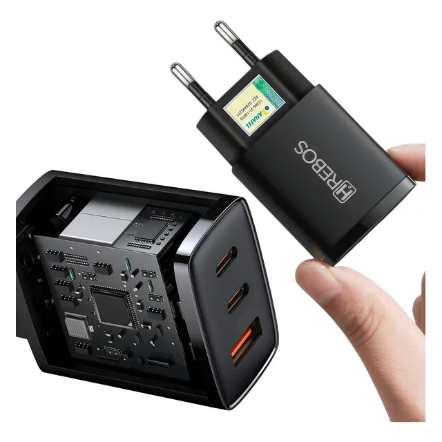 Carregador Fonte Celular Tomada Turbo 58w Triplo Usb C Usb