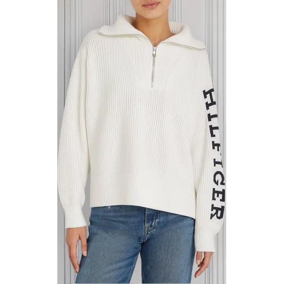 Saco De Corte Amplio Con Media Cierre Blanco Tommy Hilfiger