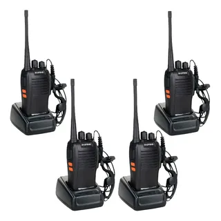 Kit 4 Rádios Comunicação Baofeng BF-777S 16 Canais 12km Alcance 400-470MHz