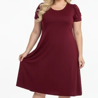 Vestido De Manga Manguinha Liso Soltinho Leve Mid Plus Size