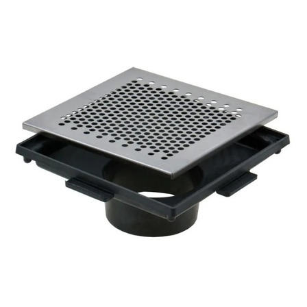 Grelha Ralo Inox Perfurada C/ Coletora 20x20cm Grelha Ralo Inox Perfurada C/ Coletora 20x20cm