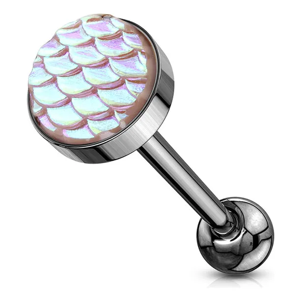 Piercing Lengua Escamas Tornasol