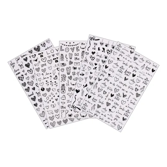 Stickers Adhesivos Pegatinas Uñas - 5 Hojas