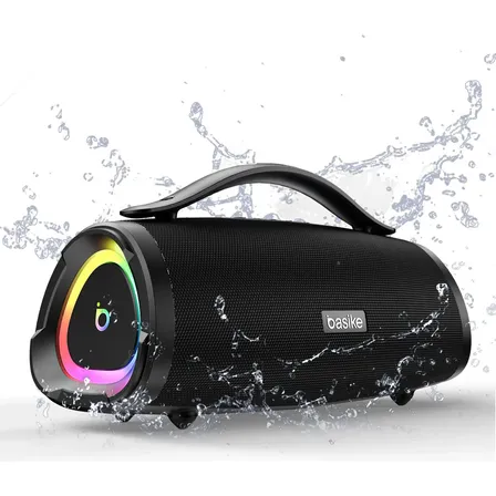 Caixa Bluetooth Portatil, Subwoofer Ativo, Boombox, 160w, Bluetooth 5.4, Estéreo Hifi, Tws 1+1, 10000mah, Bateria 15 Horas(65b Spl), Ipx6, Com Rgb, Powerbank Para iPhone E Samsung, Cor Preto