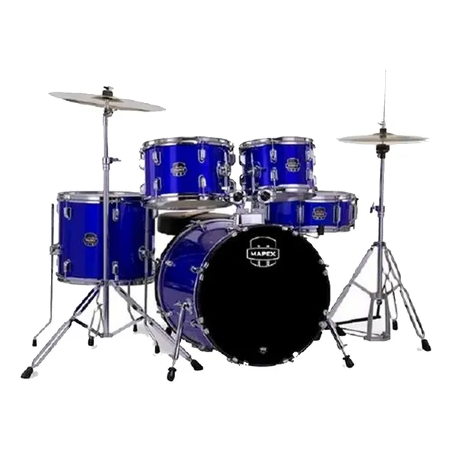 Bateria Acustica Mapex Comet Con Platillos Fierros Banqueta Color Indigo Blue