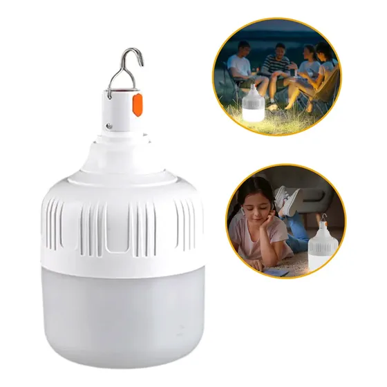 Ampolleta Led Recargable De Emergencia 20w Con Gancho Blanco Frío