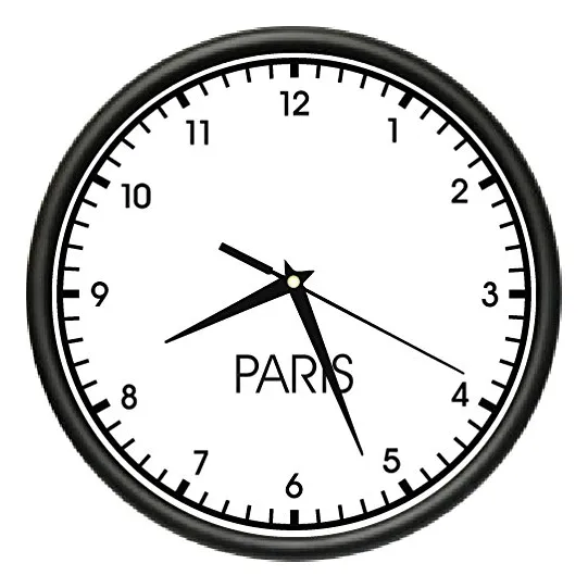 Signmission Paris Wall Zona Horaria Mundial Reloj Oficina