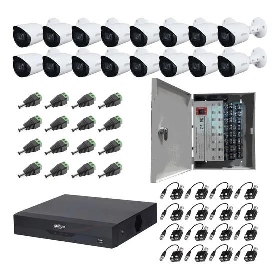 Kit 16 Cámaras Bala 8mpx Audio Dvr 4k 16 Ch Dahua 