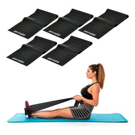 Kit 5 Faixas Elásticas 1,50m Leve D1fitness Kit 5 Faixas Elásticas 1,50m Leve D1fitness